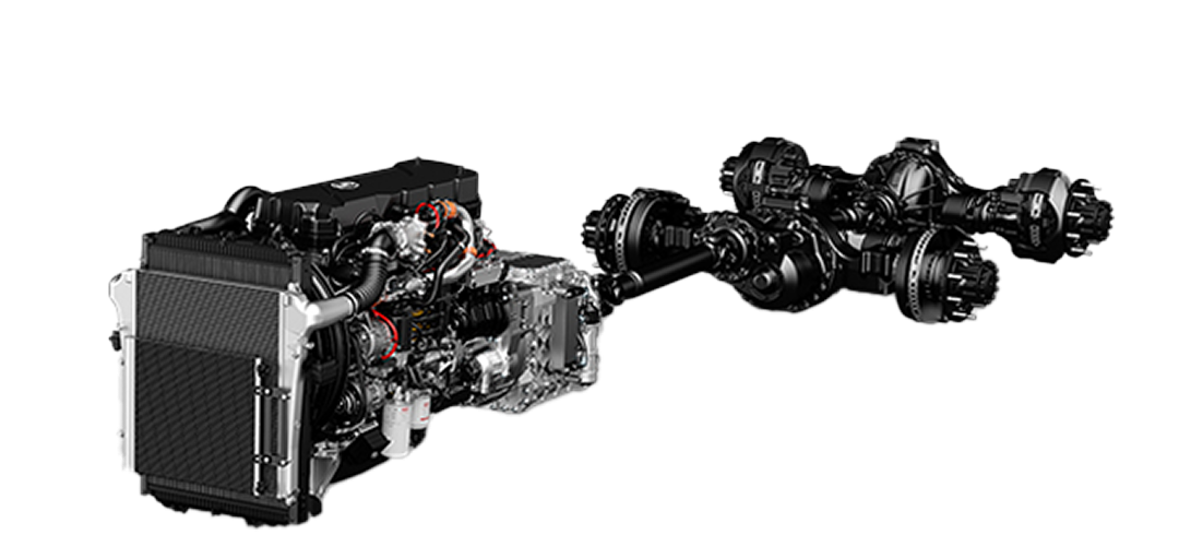 車のエンジンと駆動系部品の3Dイラスト